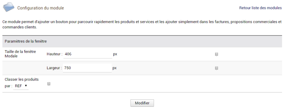 Configuration module
